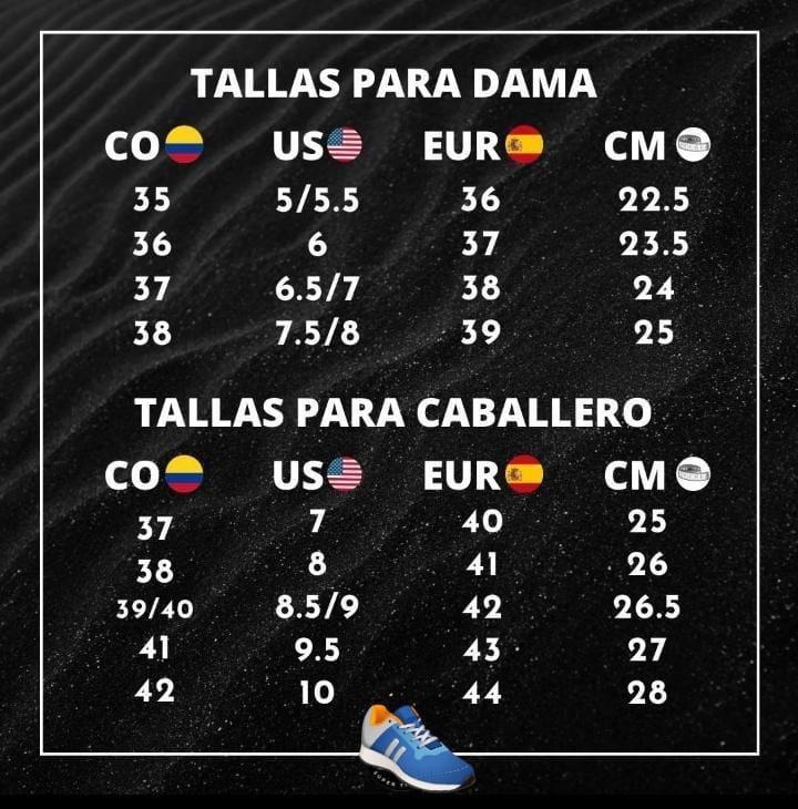 Guía de Tallas Dama y Caballero